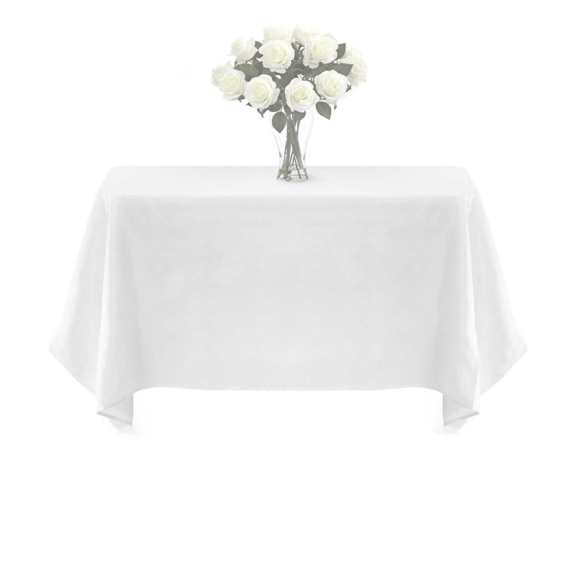 BalsaCircle TRLYC Polyester Tablecloth - 72X72 White Square Tablecloth Wrinkle Washable Resistant Tablecloth100% Polyester Overlay Party Wedding Banquet Buffet Table Cloth - Image 3